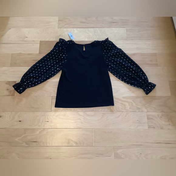 LOFT Black Blouse with Silver Embellishments - Picture 4 of 7